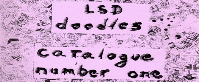 notebook cover with the text "LSD Doodles" and "Catalogue number one"